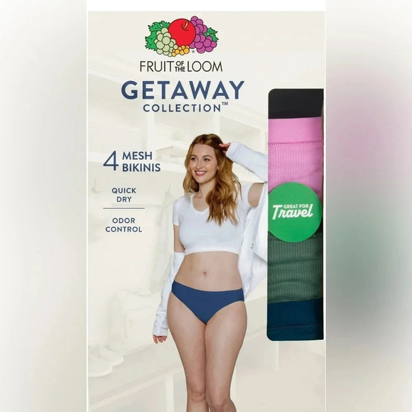 Fruit of the Loom Women's Getaway Collection, Cooling Mesh Bikini Underwear - Picture 1 of 8